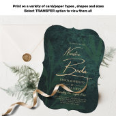 Invitation Elegant Vert Or Espagnol BODA QR Code RSVP