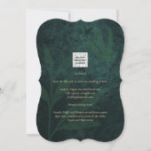 Invitation Elegant Vert Or Espagnol BODA QR Code RSVP (Dos)