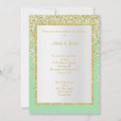 INVITATION ÉLÉGANT VERT OR SPARKLE MARIAGE PERSONNALISÉ (Devant)
