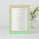 INVITATION ÉLÉGANT VERT OR SPARKLE MARIAGE PERSONNALISÉ (Debout devant)