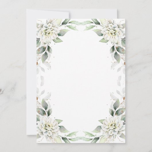 Invitation Élégant Vert or verdure RÉHEARSAL DÎNER (Dos)