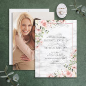 Invitation Élégant vert pâle Dusty rose Mariage floral