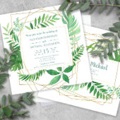 Invitation Elégant Vert Printemps ou Jardin d'été Mariage