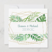 Invitation Elégant Vert Printemps ou Jardin d'été Mariage (Dos)