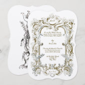 Invitation Élégant victorien 1845 Cartouche (Devant / Derrière)