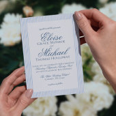 Invitation Élégant Vieux Script Bleu Mariage de bande