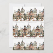 Invitation Elégant Village Classique Maisons Noël (Dos)