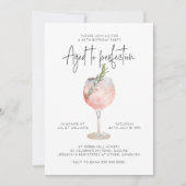 Invitation Élégant vin rose vieilli à la perfection 40e anniv (Devant)