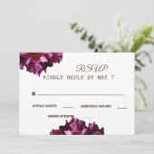 Invitation Elégant Vin rouge photo mariage RSVP (Debout devant)