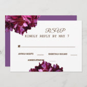 Invitation Elégant Vin rouge photo mariage RSVP (Devant / Derrière)