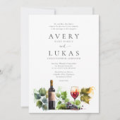 Invitation Elégant vin thème Aquarelle Mariage officiel (Devant)