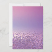 Invitation Élégant Vin Verre Diamants Violets Retraite (Dos)