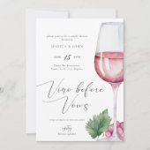 Invitation Elégant Vino aquarelle avant Vows Couple Douche (Devant)