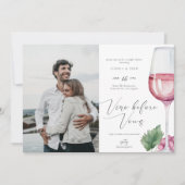 Invitation Elégant Vino aquarelle avant Vows Couples Douche (Devant)