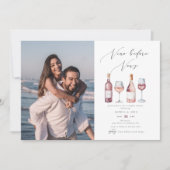 Invitation Elégant Vino aquarelle avant Vows Couples Douche (Devant)