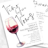 Invitation Élégant Vino Avant Vows Bachelorette Week-end