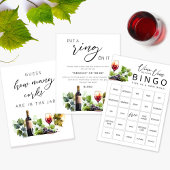 Invitation Élégant Vino Avant Vows Fête des mariées Bingo Car