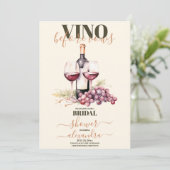 Invitation Élégant Vino avant Vows Winery Fête des mariées (Debout devant)