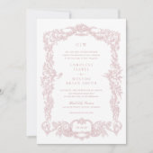 Invitation Elégant Vintage Baroque Français Blush Frame Maria (Devant)
