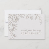Invitation Elegant Vintage Be My Bridesmaid Proposal Card (Devant)