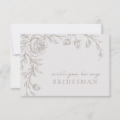 Invitation Elegant Vintage Be My Bridesman Proposal Card (Devant)