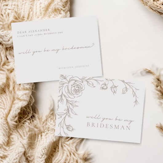 Invitation Elegant Vintage Be My Bridesman Proposal Card