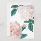 Invitation Élégant Vintage Botanique Pony Rose Floral (Dos)