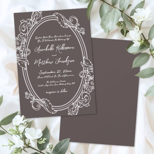 Invitation Elegant Vintage Brown Wedding