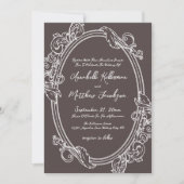 Invitation Elegant Vintage Brown Wedding (Devant)