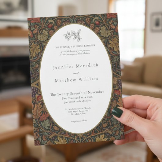 Invitation Elégant Vintage Cottage Mariage de automne botaniq