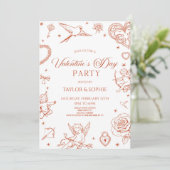 Invitation Elegant Vintage Cupid Valentine's Day Party (Debout devant)