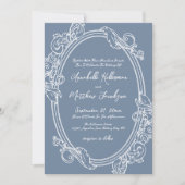Invitation Elegant Vintage Dusty Blue Wedding (Devant)