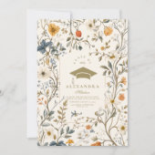 Invitation Élégant Vintage Floral Graduation (Devant)