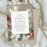 Invitation Élégant Vintage Florals d'hiver Mariage<br><div class="desc">Cette belle et élégante invitation de mariage présente un tableau vintage de fleurs de pomme en rouge, vert et blanc sur une toile rustique / burlap arrière - plan en beige. Parfait pour un mariage à thème de Noël, un mariage d'hiver ou un mariage dans lequel ce sont les couleurs...</div>