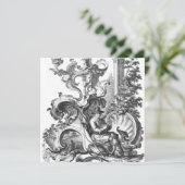 Invitation Elegant Vintage French Black and White Toile (Debout devant)