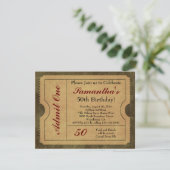 Invitation Elégant Vintage Gold Admettre un 50e anniversaire/ (Debout devant)