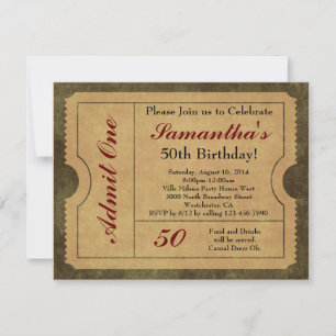 Invitation Elégant Vintage Gold Admettre un 50e anniversaire/