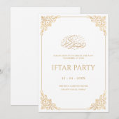 Invitation Elegant Vintage Gold Frame Ramadan Iftar Party (Devant / Derrière)