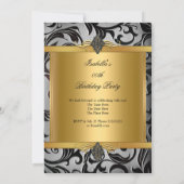 Invitation Élégant Vintage Gold Silver Cupboard Brocade Party (Dos)