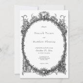 Invitation Elegant Vintage Gothic Black Toile Wedding (Devant)
