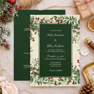 Invitation Elegant Vintage Holly Wedding