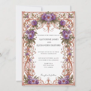 Invitation Élégant Vintage Nouveau Floral Arch Mariage