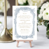 Invitation Elégant Vintage Ornament  cadre Mariage