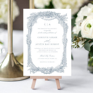 Invitation Elégant Vintage Ornament cadre Mariage