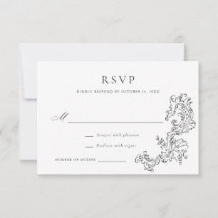 Invitation Elégant Vintage Ornament Conception Mariage RSVP