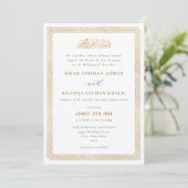 Invitation Elegant Vintage Ornament Gold Islamic Wedding (Debout devant)