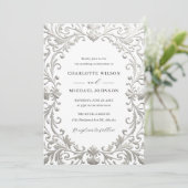 Invitation Elegant Vintage Ornate Frame Wedding (Debout devant)