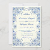 Invitation Élégant vintage orné cadre mariage modèle (Devant)