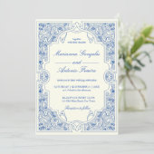 Invitation Élégant vintage orné cadre mariage modèle (Debout devant)