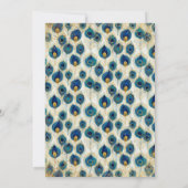 Invitation Elegant Vintage Peacock Feather Enchanted Forest (Dos)